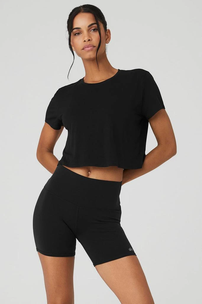 Alo Cropped All Day Short Sleeve - Black 1