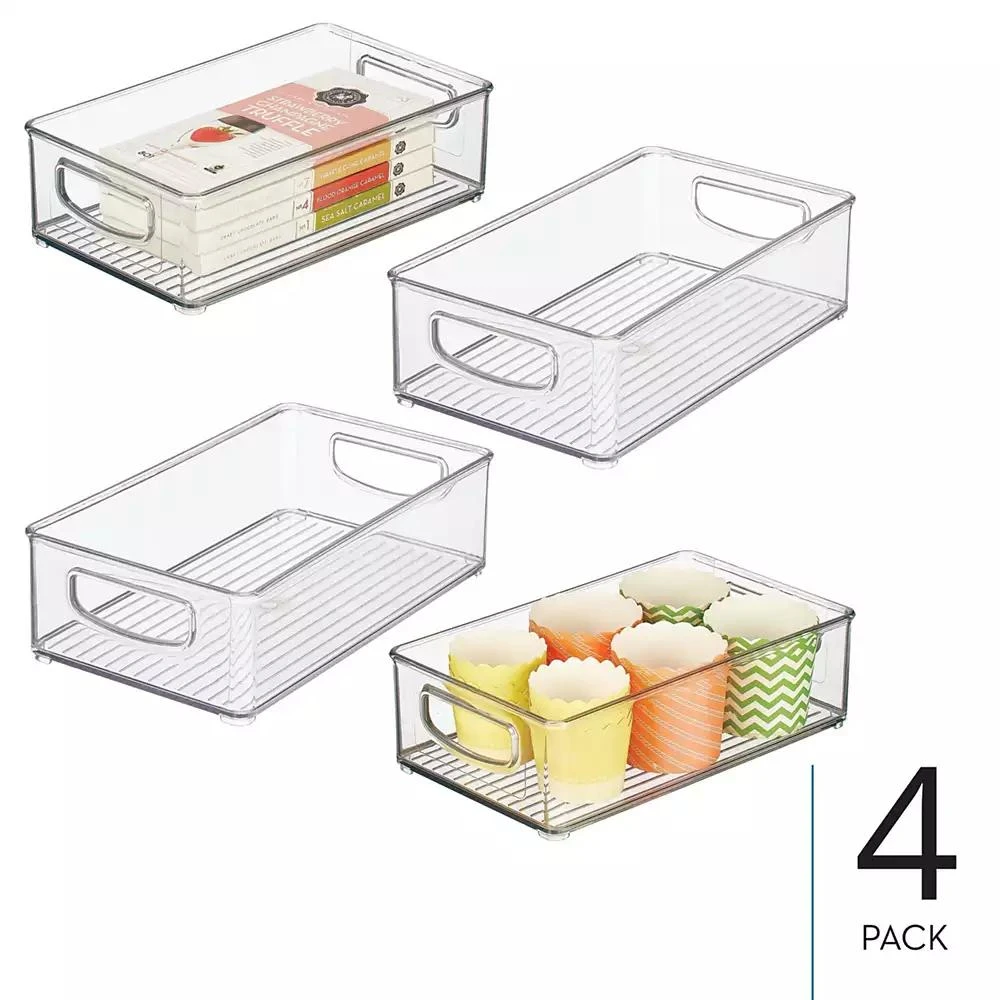 iDesign Stackable Pantry Storage Bin with Handles, Set of 4 2