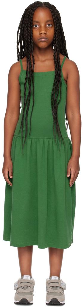 Gil Rodriguez SSENSE Exclusive Kids Green Lapointe Dropwaist Dress