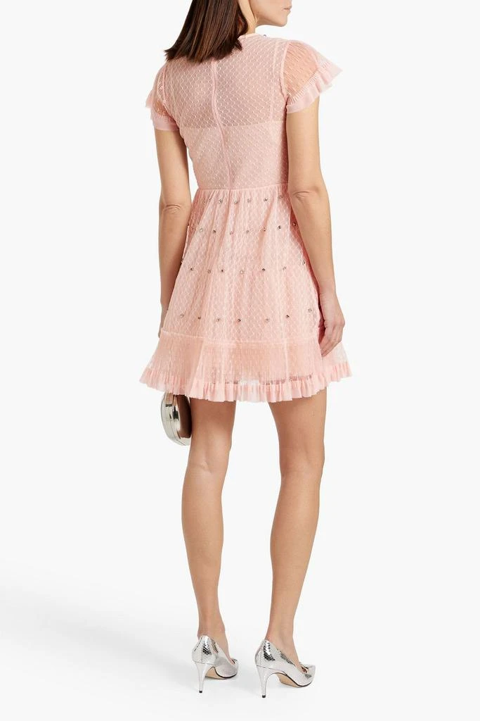 RED Valentino Crystal-embellished point d'esprit mini dress 3