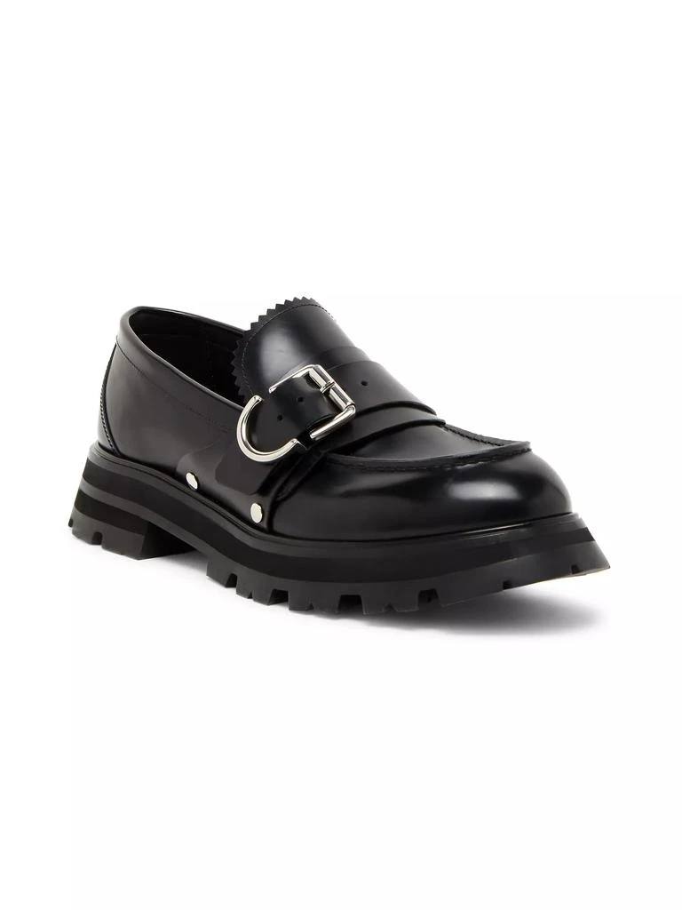 Alexander McQueen Buckle-Accented Leather Loafers 2