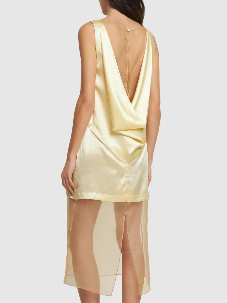 Esse Studios Rio Cowl Satin & Organza Plunge Dress 2