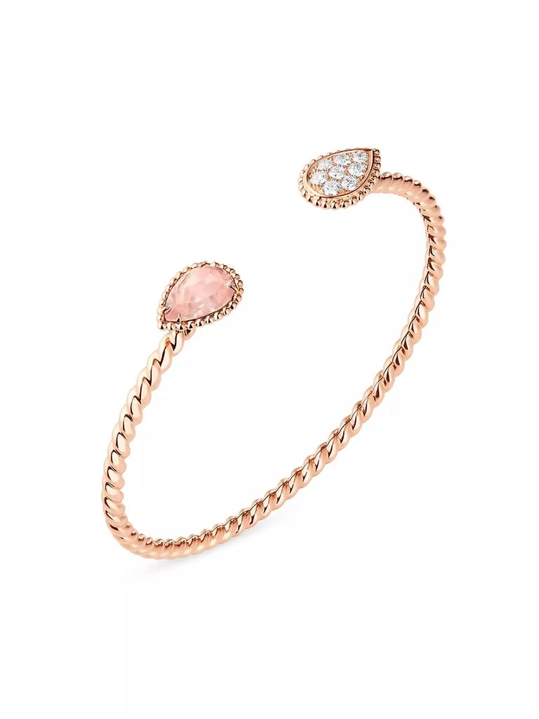 Boucheron Serpent Bohème 18K Rose Gold, 1.36 TCW Diamond & Pink Quartz Cuff 1