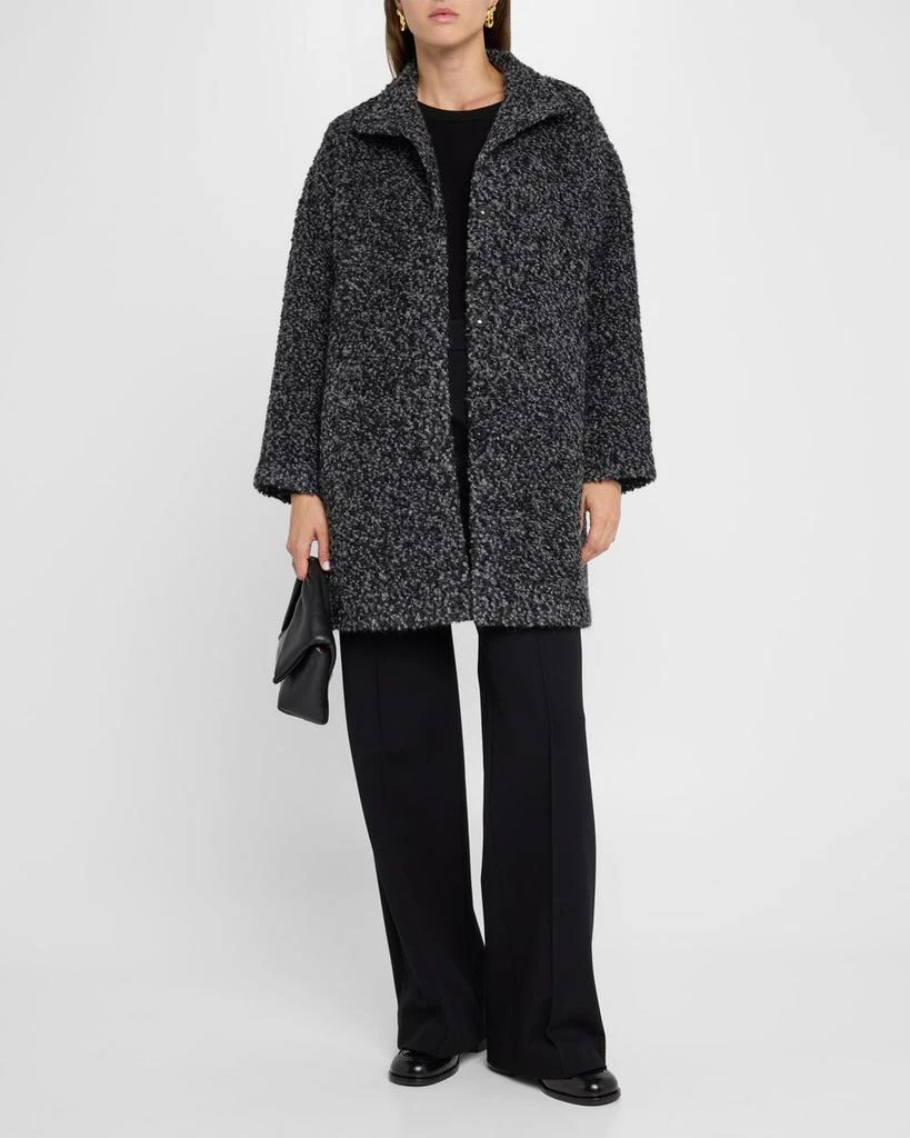 Eileen Fisher Petite Stand-Collar Curly Alpaca Wool Coat 2