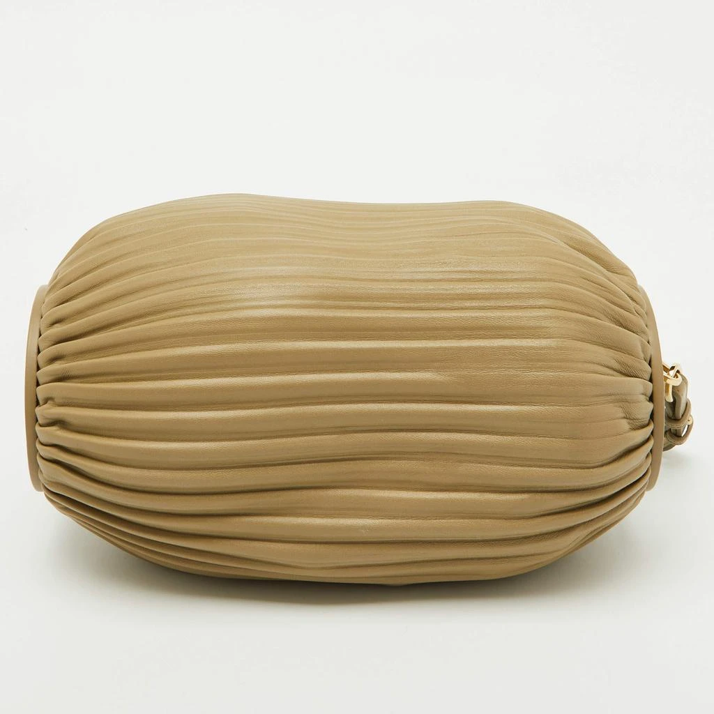 Loewe Loewe Clay Green Pleated Leather Bracelet Pouch Shoulder Bag 7