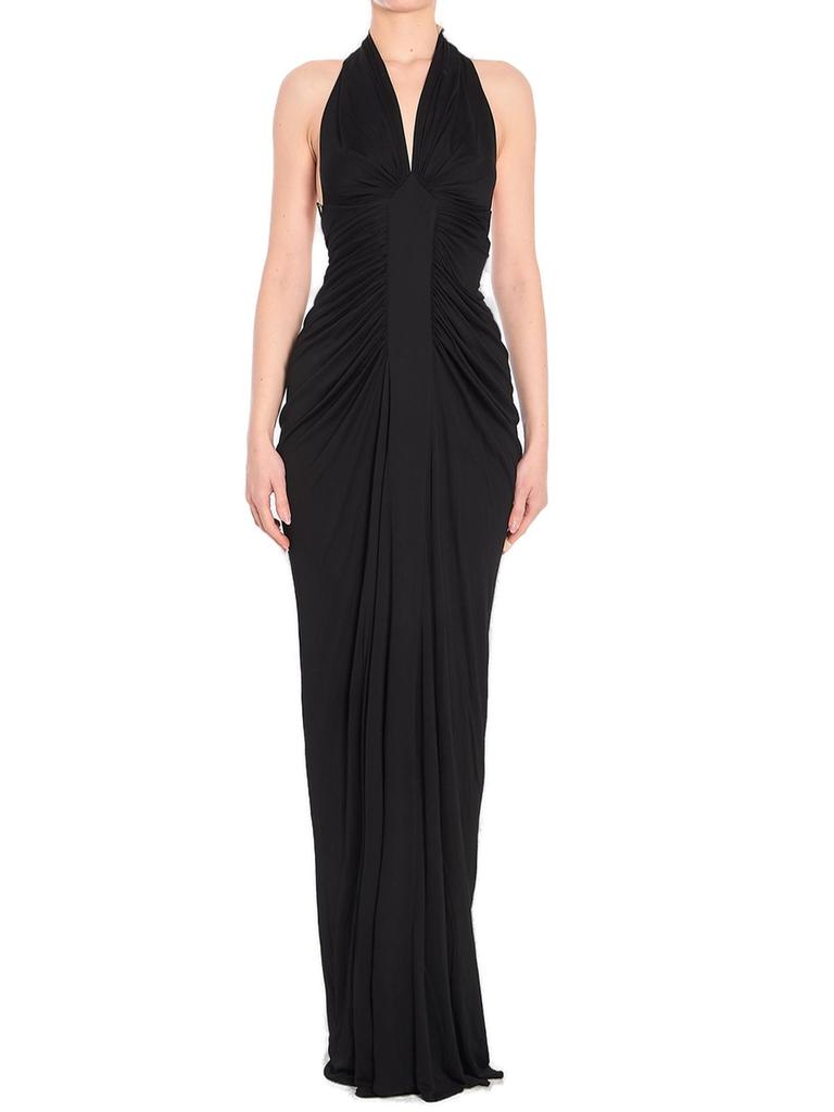 Yves Saint Laurent Saint Laurent Gathered V-Neck Maxi Dress