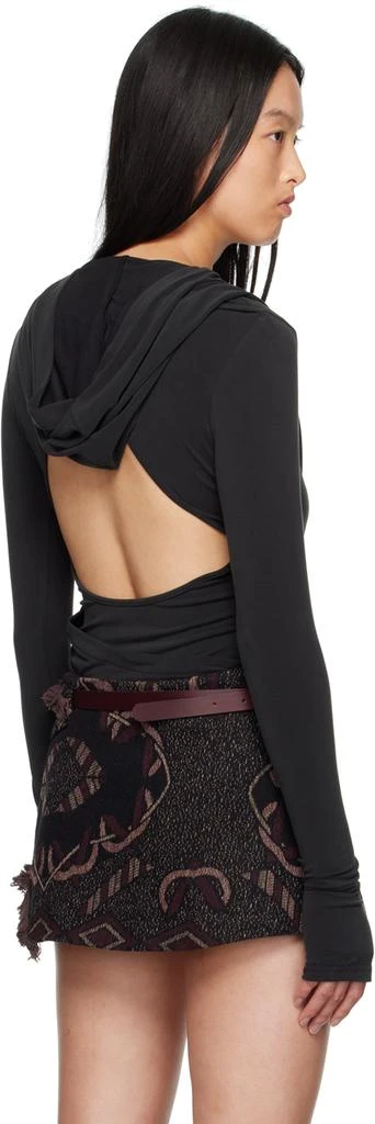 Hyein Seo Black Hooded Long Sleeve T-Shirt 3