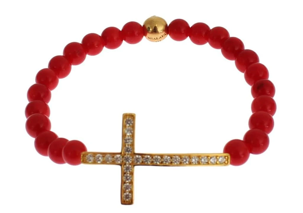 Nialaya gold CZ Cross 925 Women
s Bracelet 2