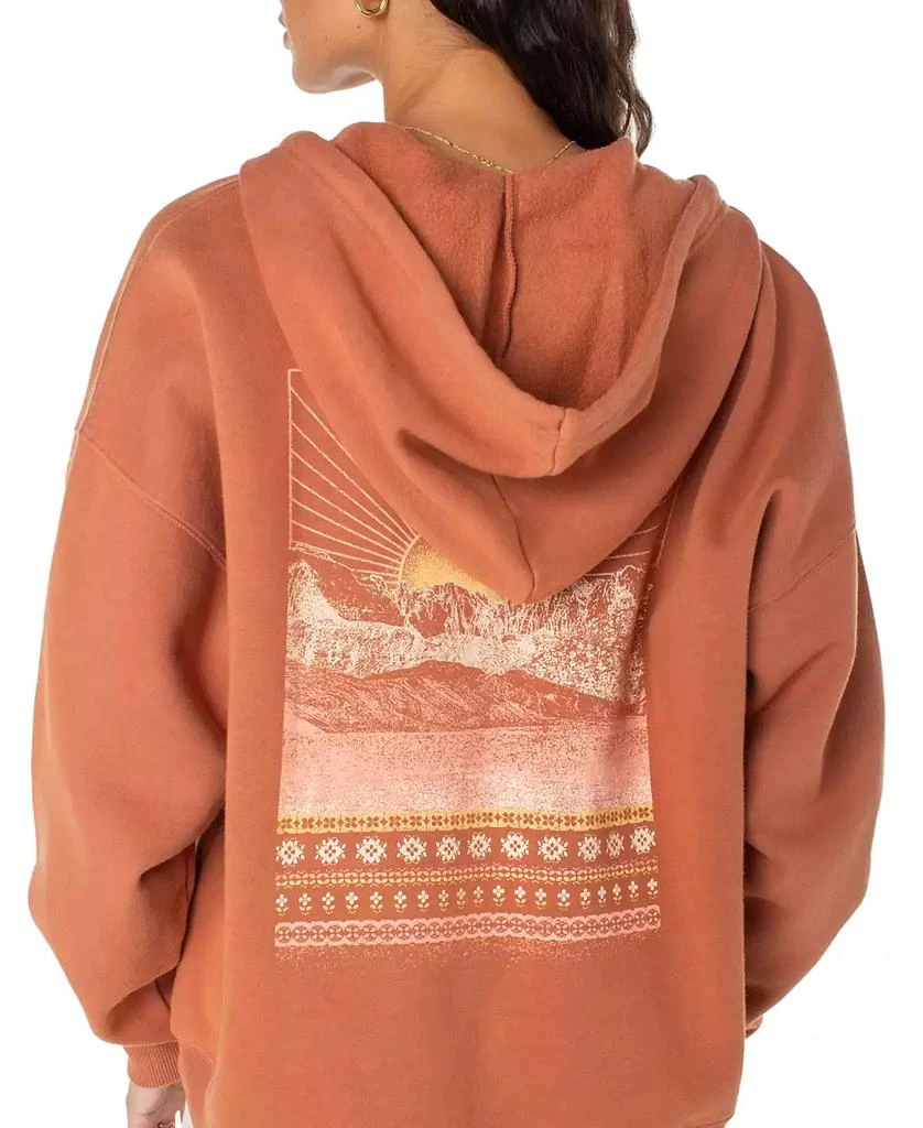 Roxy Juniors' Lineup Graphic-Back Oversized Hoodie 4