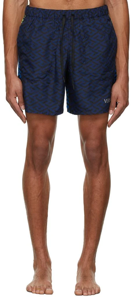Versace Blue La Greca Gym Shorts 1