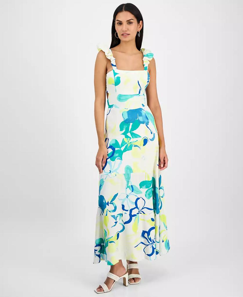 RACHEL Rachel Roy Women's Printed Ruffle-Sleeve Dress