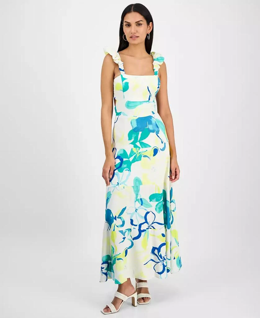 RACHEL Rachel Roy Women's Printed Ruffle-Sleeve Dress 1