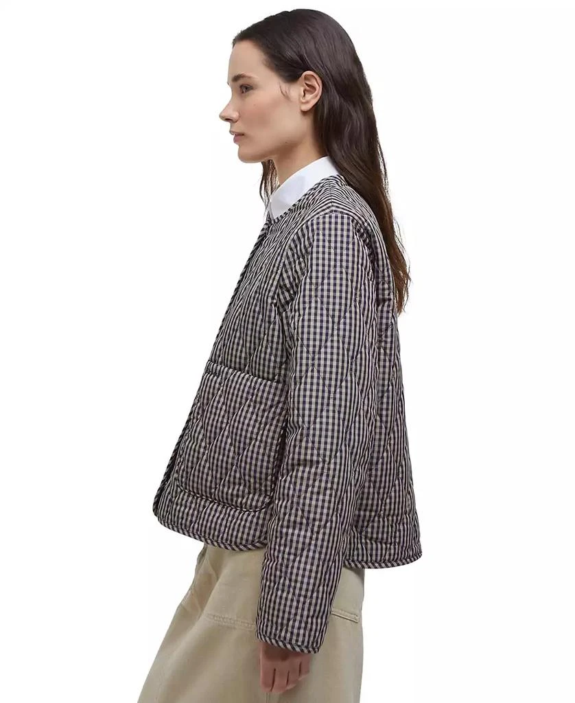 Barbour Women's Check Monroe Quilted Collarless Coat 3