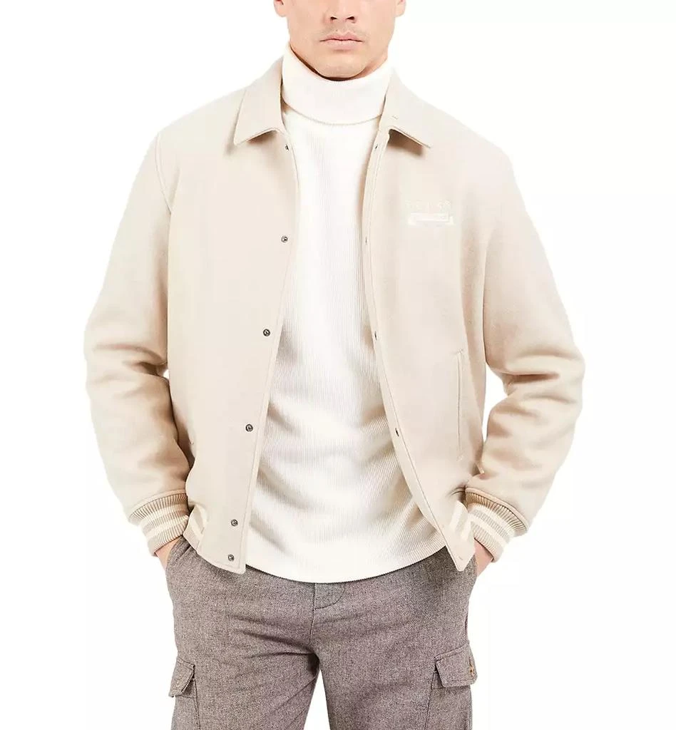 GUESS Men's Melton Snap-Front Bomber Jacket 1