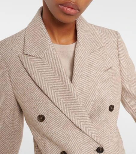 Brunello Cucinelli Chevron wool-blend blazer 4
