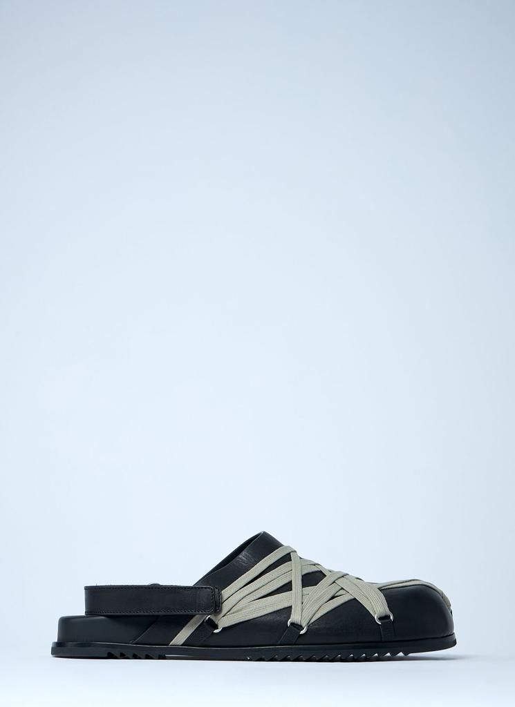 【関税込み】Rick Owens ブラック Low Splint サンダル Rick Owens Low Splint Sandals in Black | SVD USA