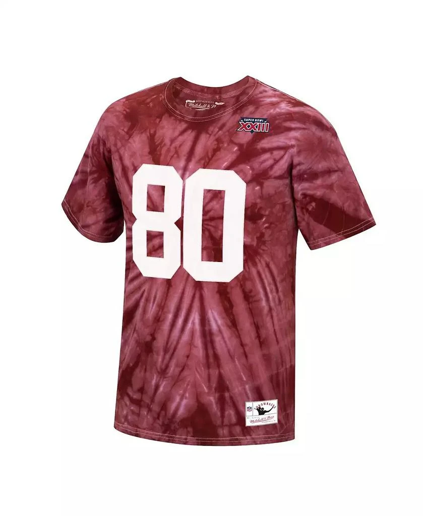 Mitchell and Ness Men's Jerry Rice Scarlet San Francisco 49Ers Tie-Dye Super Bowl Xxiii Retired Player Name and Number T-shirt 3