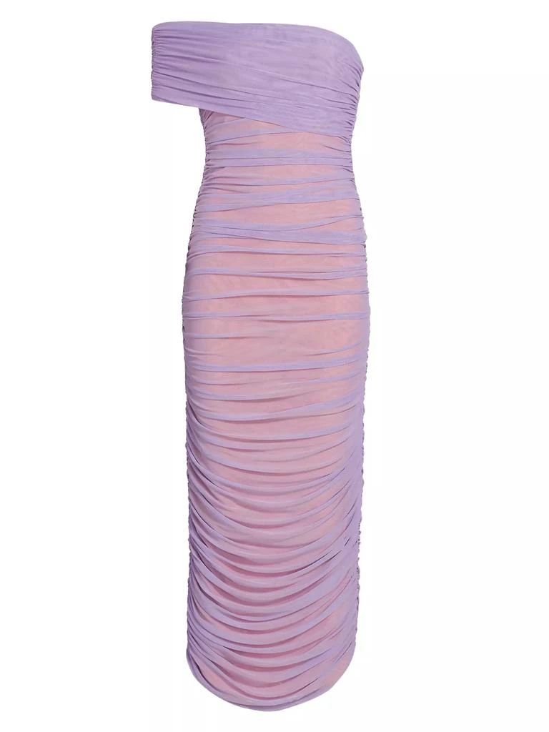 Ronny Kobo Lucia Ruched Mesh Maxi Dress 1