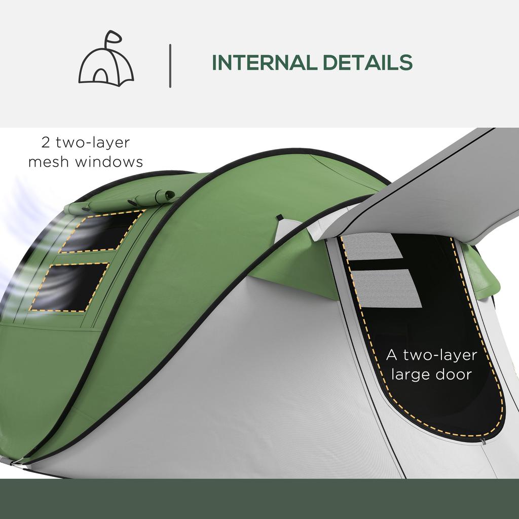 Streamdale Furniture Streamdale Pop-Up Tent with Porch for 2-3, 3000mm Waterproof (Poles Incl.)