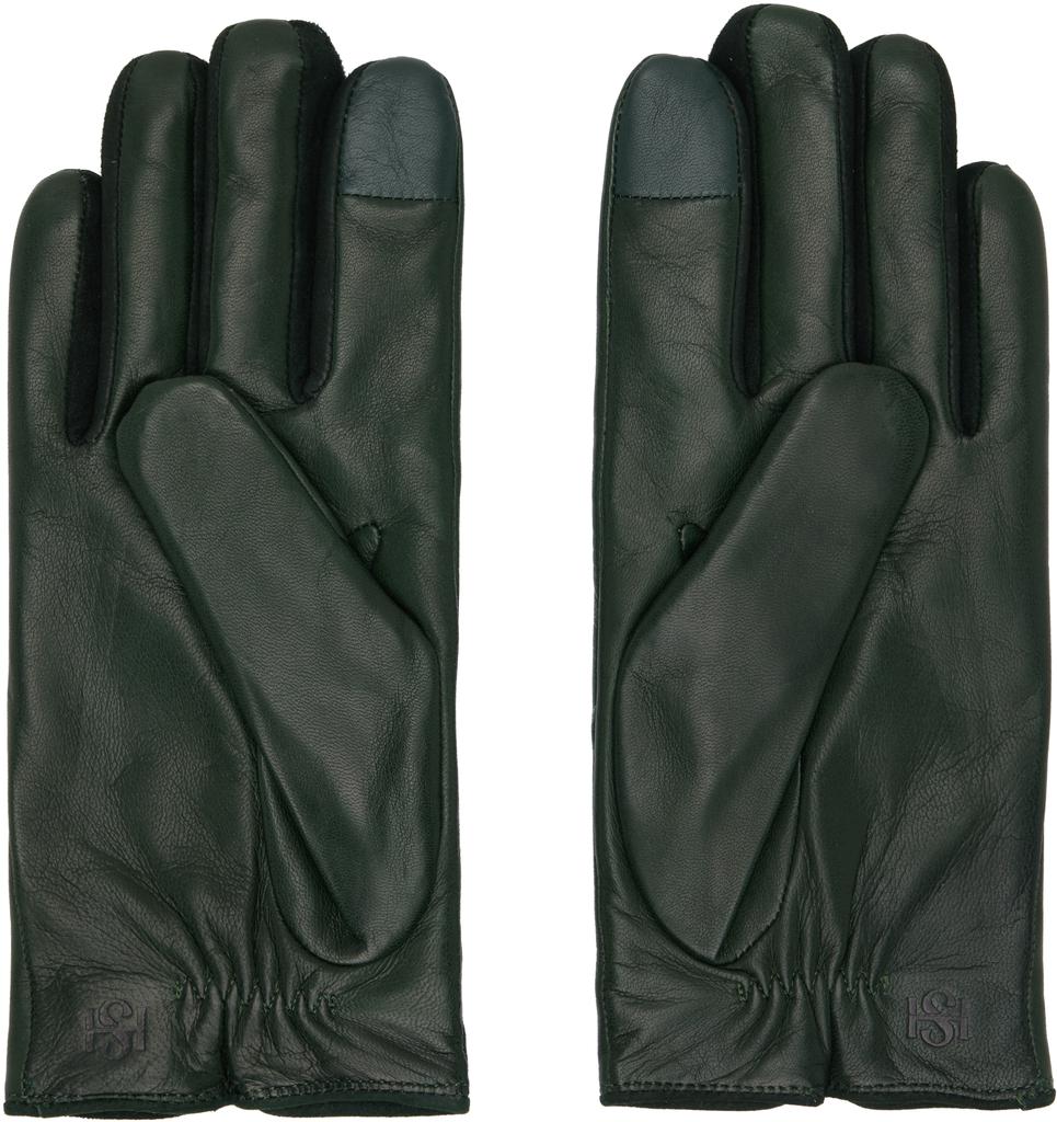 Handsome Stockholm SSENSE Exclusive Green Essentials Gloves