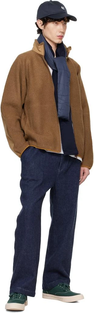 Nanamica Brown Boiled Wool Zip Up Sweater 4