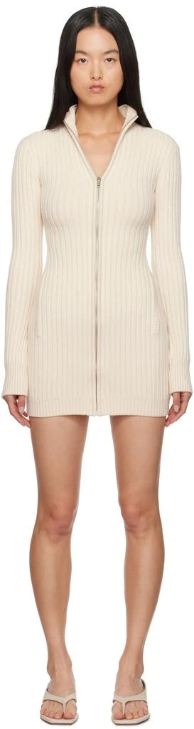 GUIZIO Off-White Nell Zip Up Minidress 1