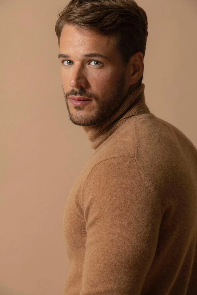 Perfect Cashmere Pull Col Roulé Trevor - 100% Cachemire 2 Fils - Noisette - Homme 3