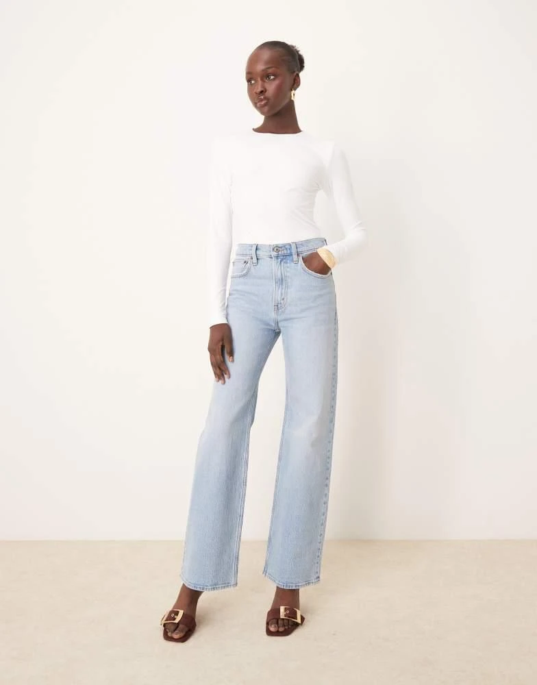Abercrombie & Fitch Abercrombie & Fitch long sleeve soft matte bodysuit in white 4