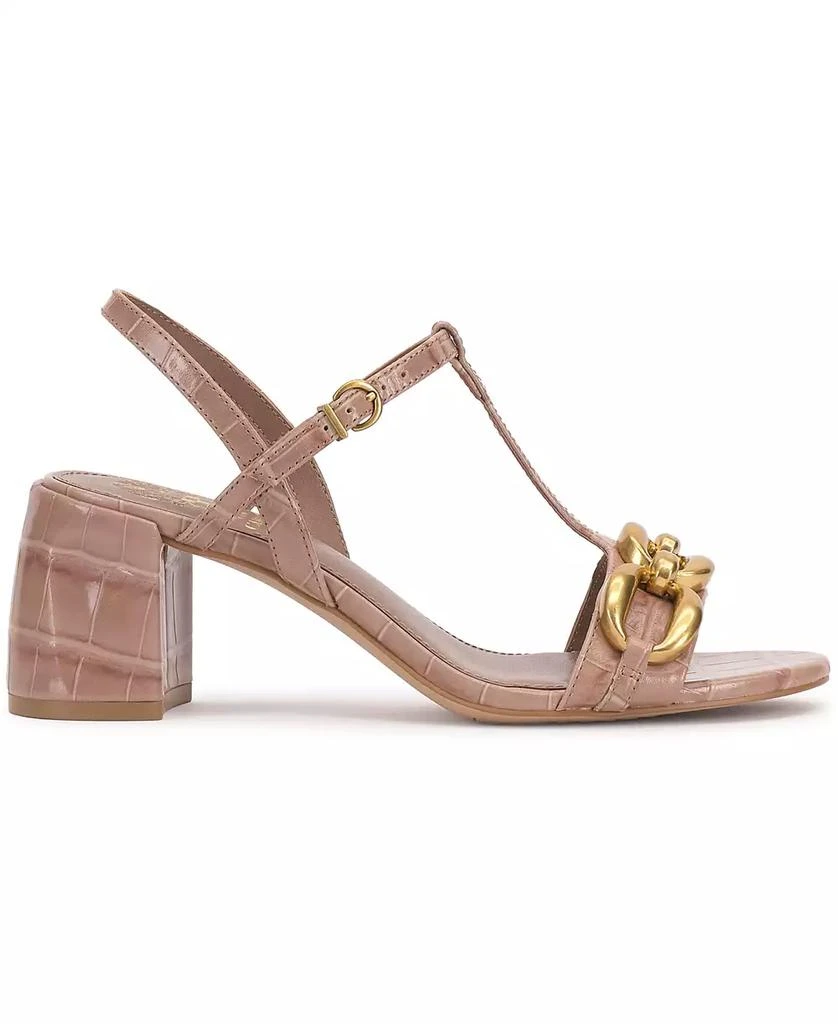 Vince Camuto Women's Chirie Chain T-Strap Block-Heel Sandals 8