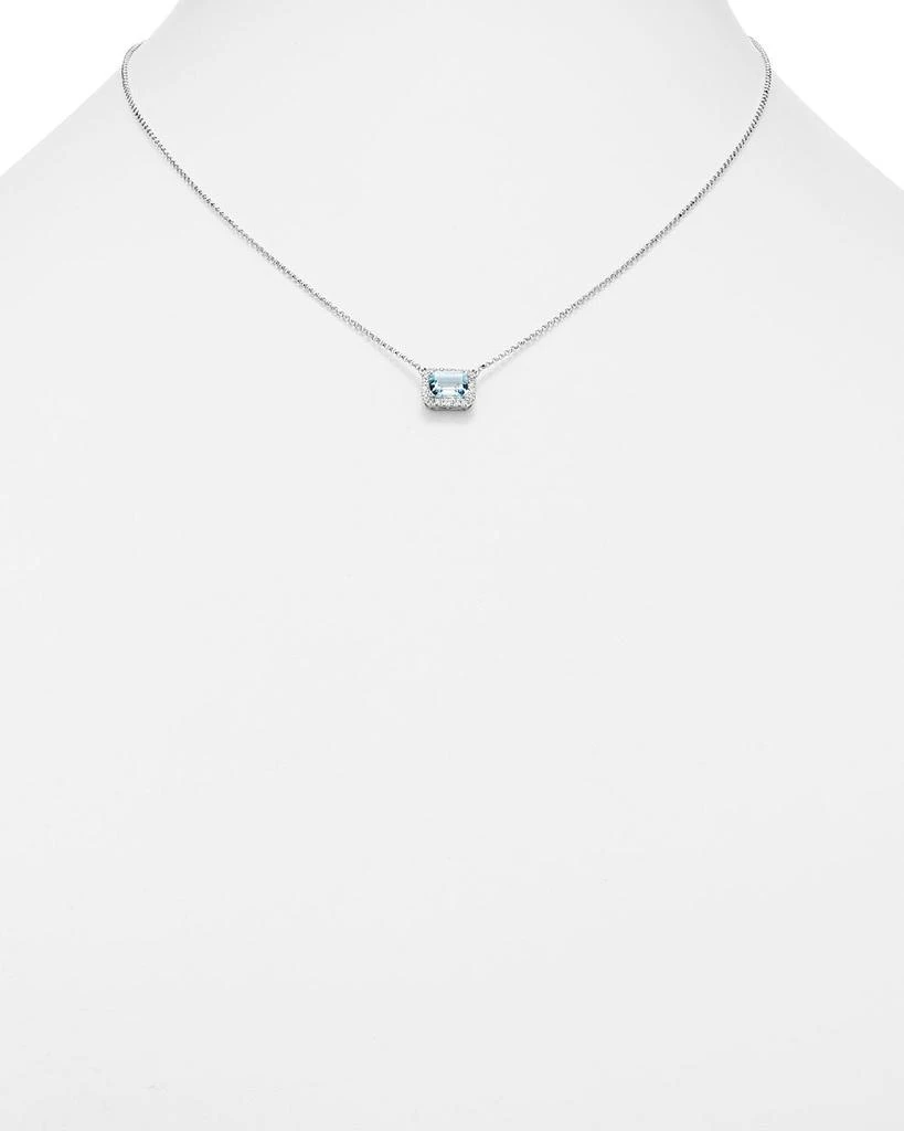 Bloomingdale's Fine Collection Aquamarine & Diamond Pendant Necklace in 14K White Gold, 17" - Exclusive 2