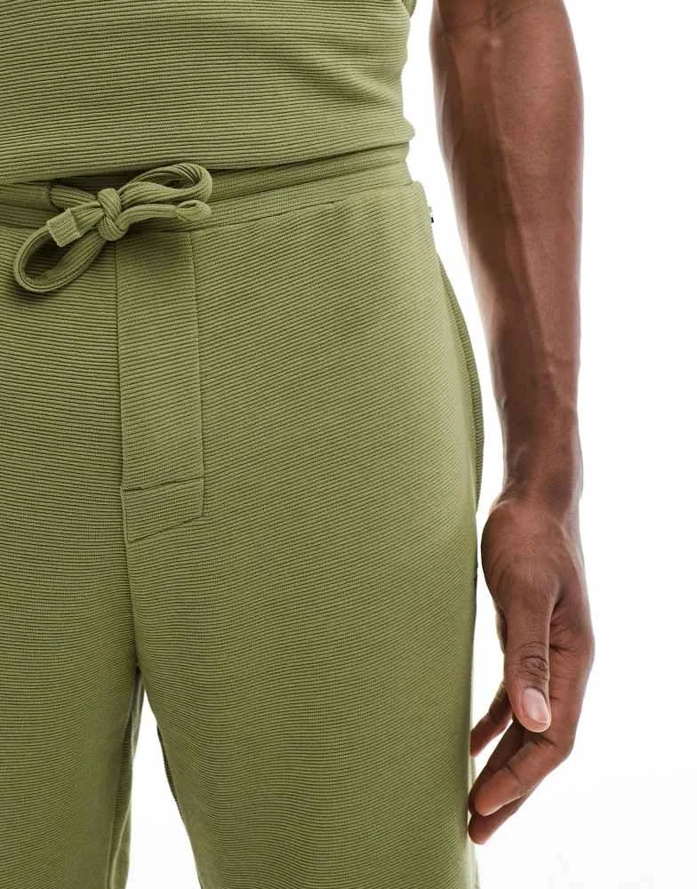 Hugo Boss Boss Bodywear co-ord ribbed shorts in green 4