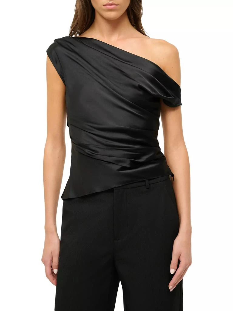 Staud Phare Asymmetric Silk-Blend Top 3