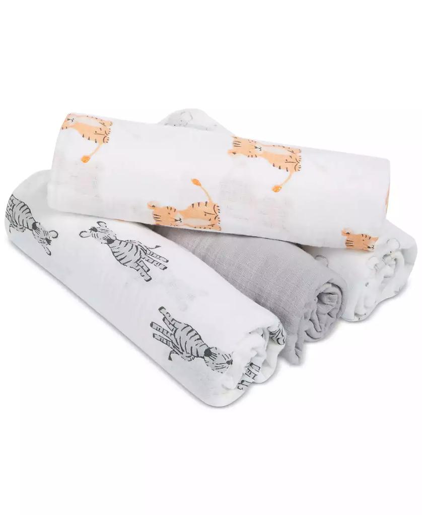 aden + anais Baby Boys or Baby Girls Animal Swaddle Blankets, Pack of 4