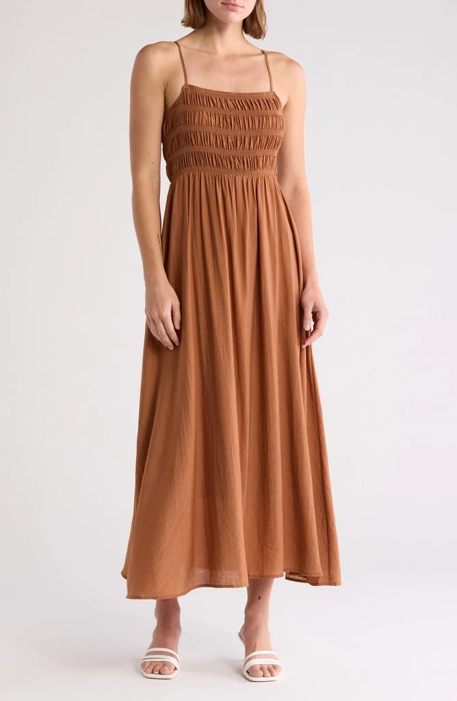 Blu Pepper Shirred Tie-Back Maxi Dress 1