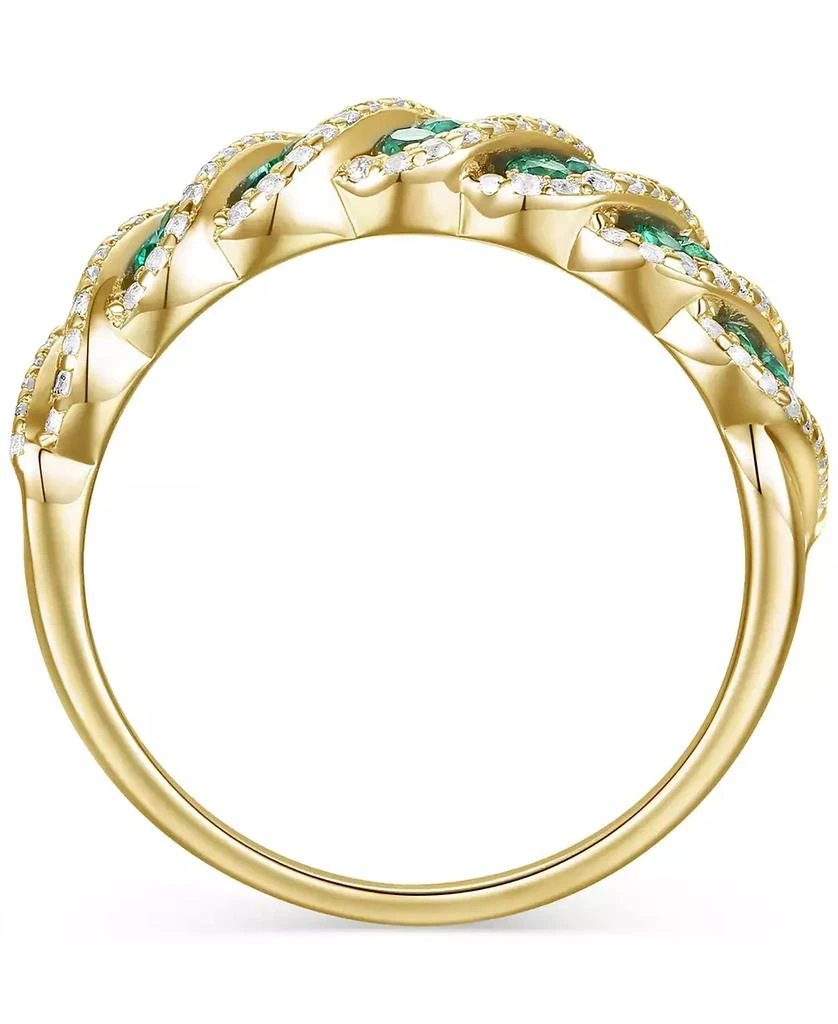 Macy
s Lab-Grown Emerald (3/4 ct. t.w.)
Lab-Grown White Sapphire (3/8 ct. t.w.) Diagonal Row Statement Ring in 14k Gold-Plated Sterling Silver 3