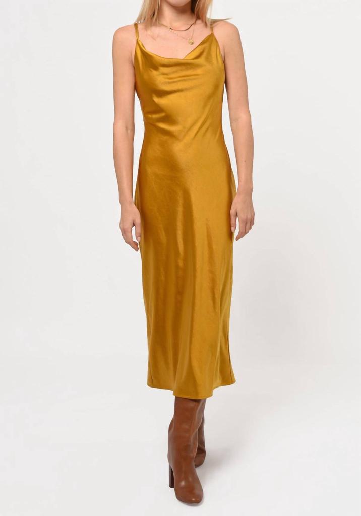 Greylin Greylin - Linda Satin Cowl Neck Slip Maxi