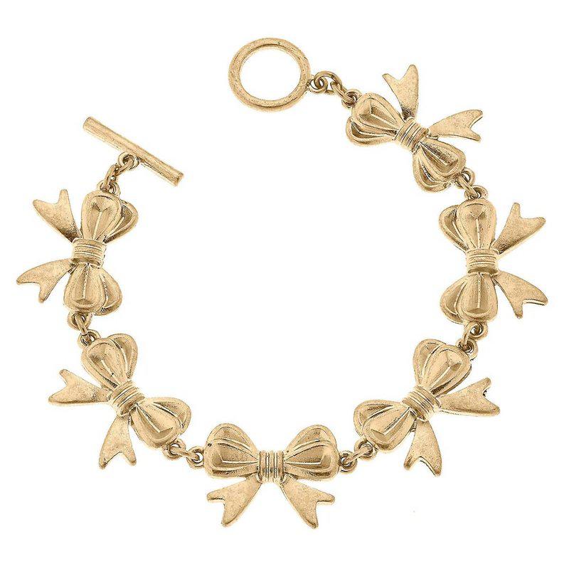 Canvas Style Women's Bow Linked Toggle Bracelet