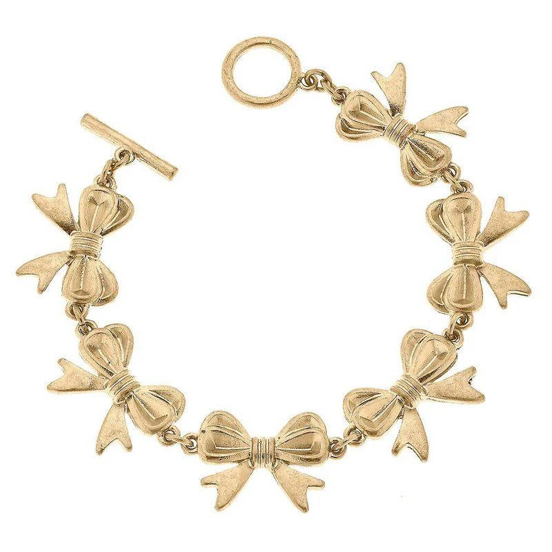 Canvas Style Women's Bow Linked Toggle Bracelet 1