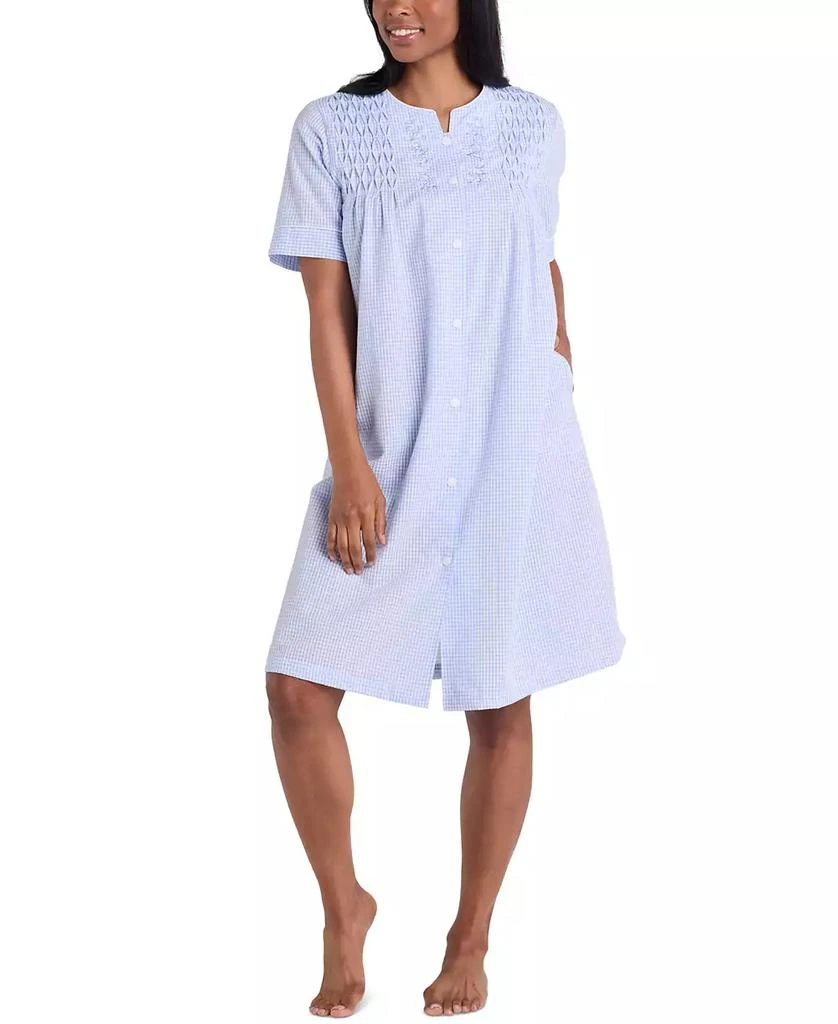 Miss Elaine Women's Short-Sleeve Seersucker Robe 1
