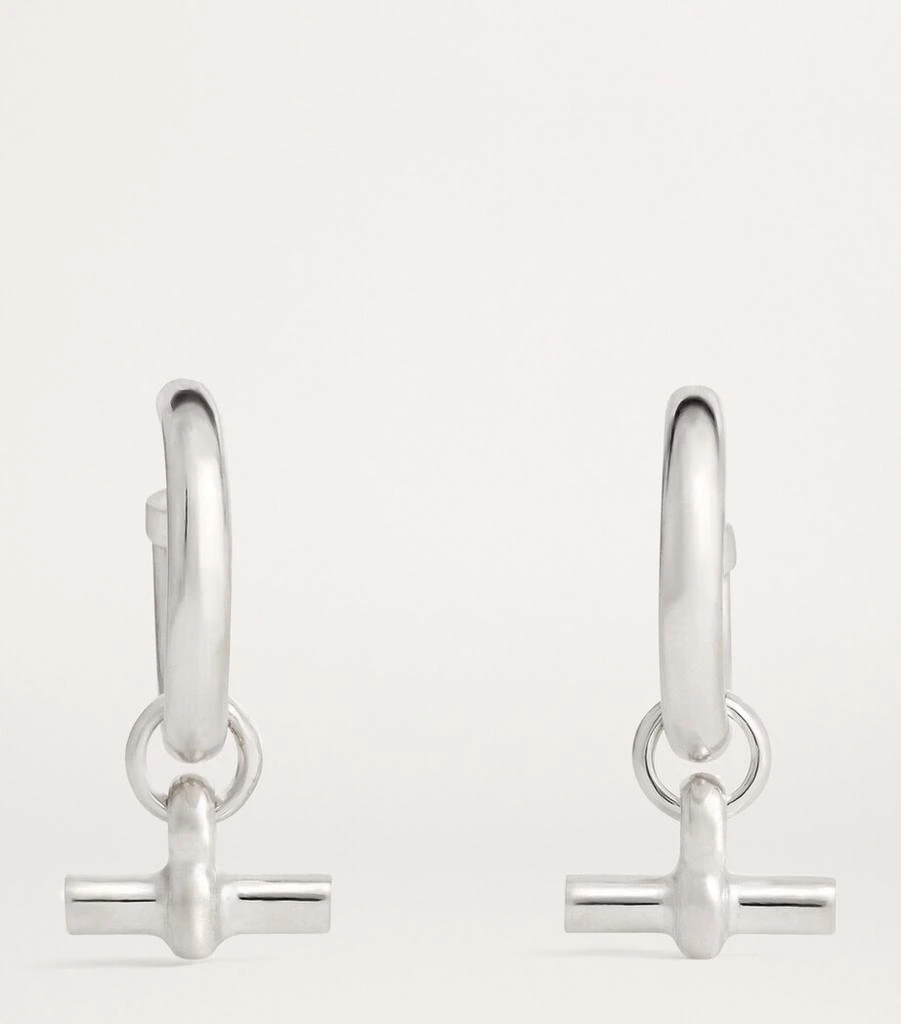 TILLY SVEAAS Medium Sterling Silver T-Bar Hoop Earrings 3
