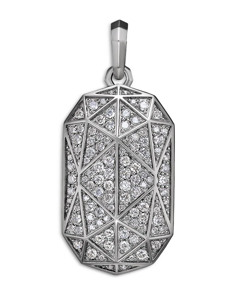 David Yurman Men
s Torqued Faceted Amulet in Sterling Silver with Diamonds, 37mm 1