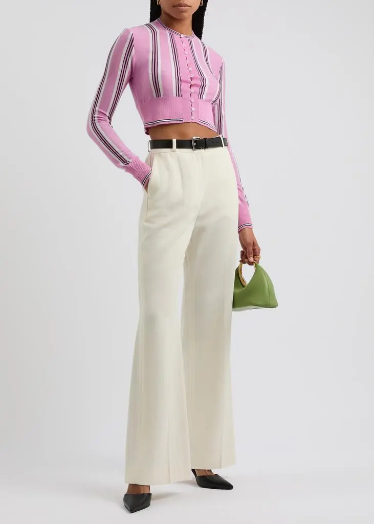 Jacquemus Le Cardigan Spiaggia striped cropped wool-blend cardigan 4
