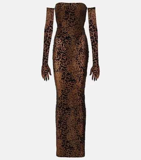 Alex Perry Leopard-print corset gown 1