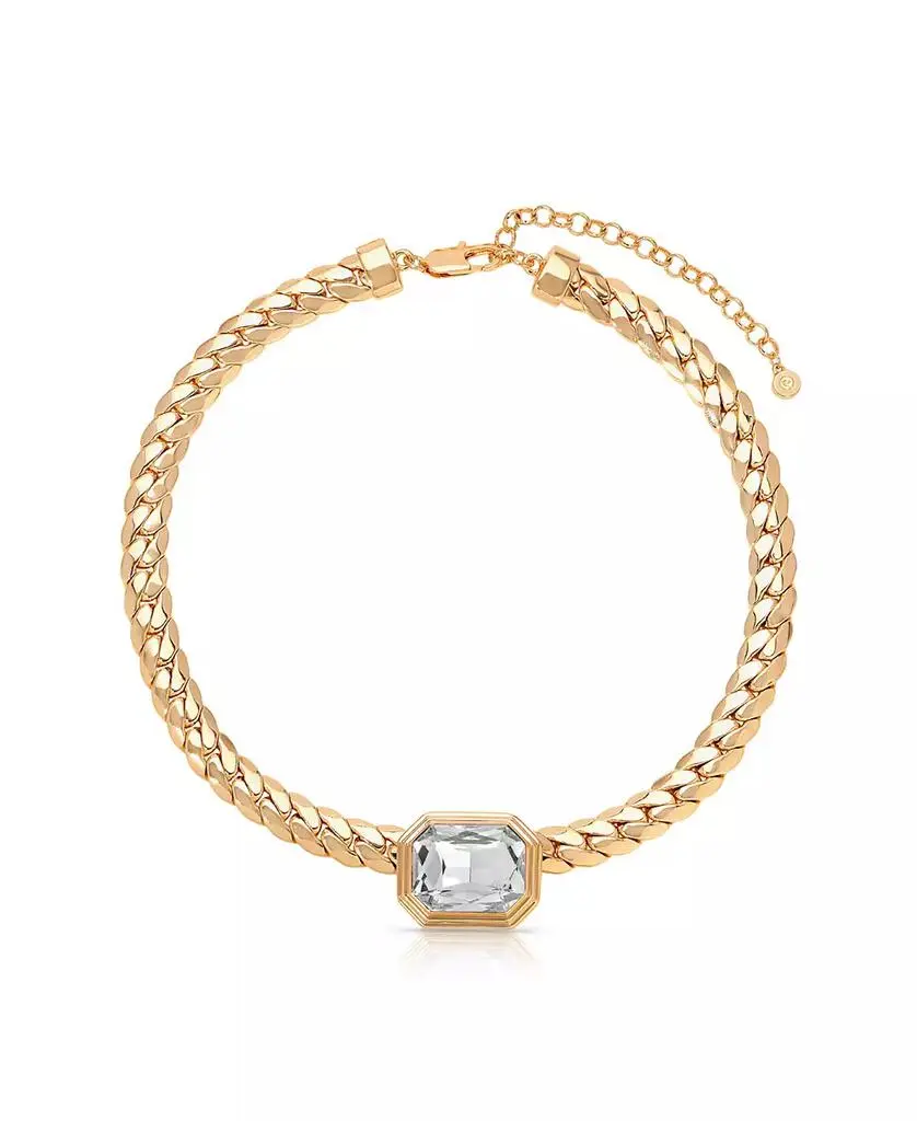 Ettika Jewelry Deco Crystal Statement Cuban Chain Necklace