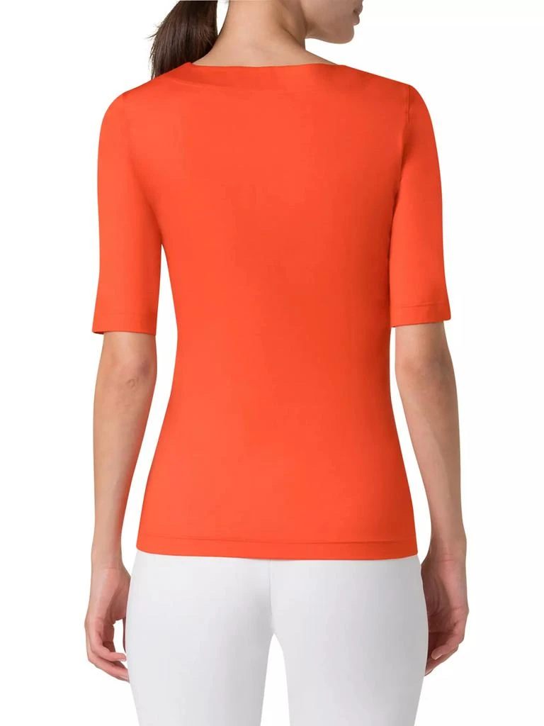 Akris Stretch-Jersey Square-Neck T-Shirt 5