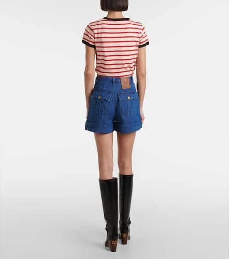 Valentino Cotton and linen denim shorts 3