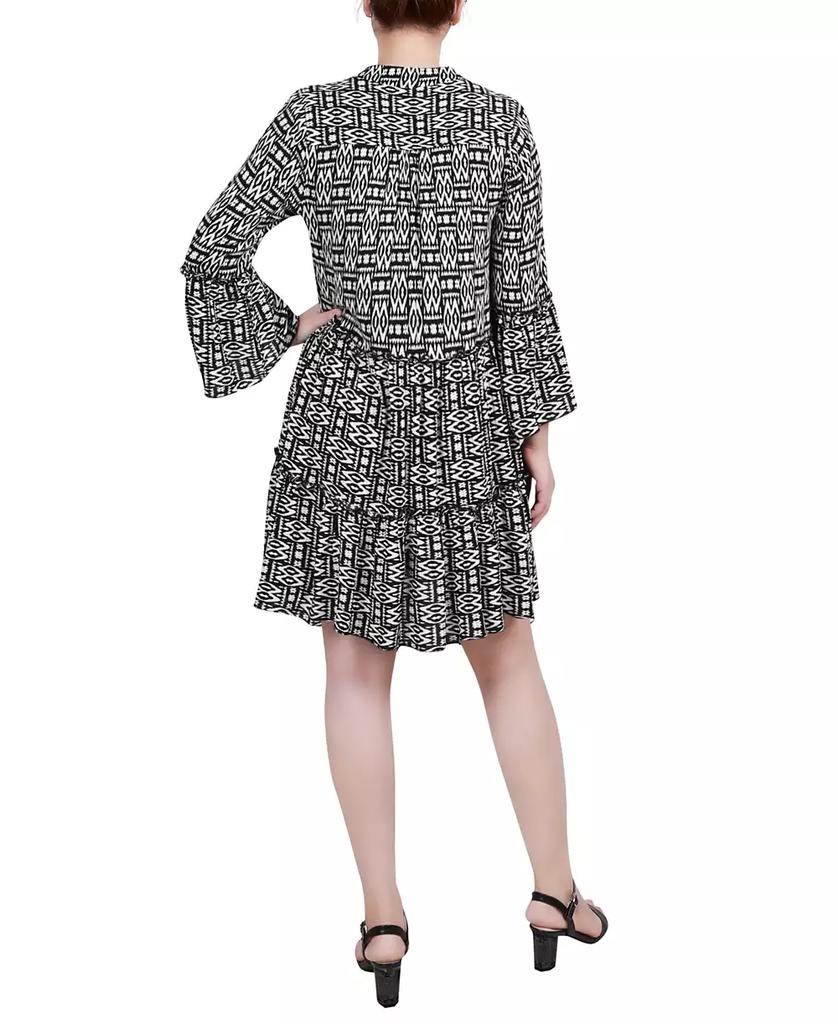 NY Collection Petite 3/4 Sleeve Tiered Dress