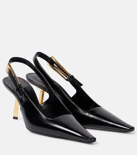 Yves Saint Laurent Lee 75 polished leather slingback pumps 1
