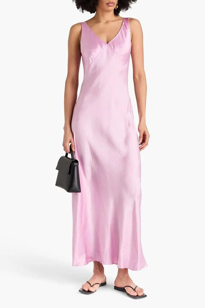 Vince Crinkled-satin maxi dress 2