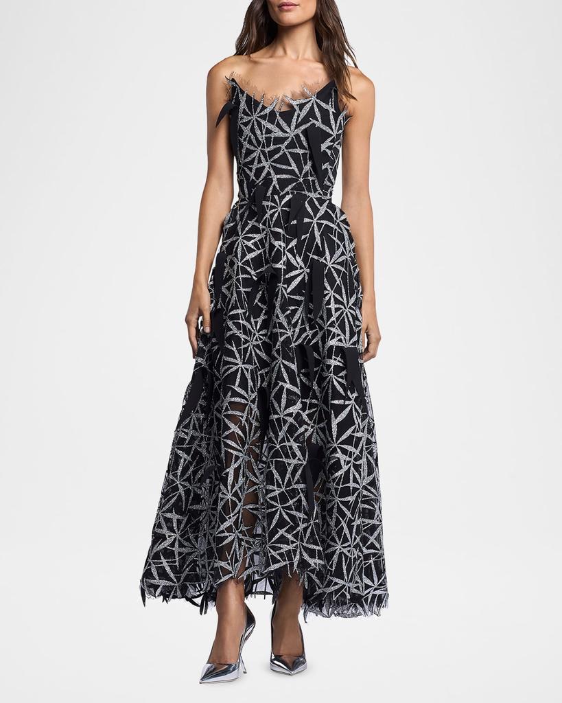 Maticevski Axis Embellished Strapless Fit-&-Flare Gown